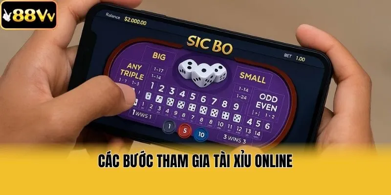 Các bước tham gia tài xỉu online